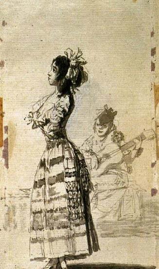 Francisco de goya y Lucientes Girl Listening to a Guitar China oil painting art